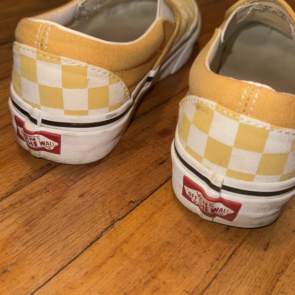 Vans Class Slip On, Mustard Yellow Checkered, Mens 4.0/Womens 5.5 - Picture 5 of 7